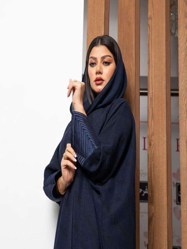 Modern Abaya, asymmetrical hand cut crepe materials
