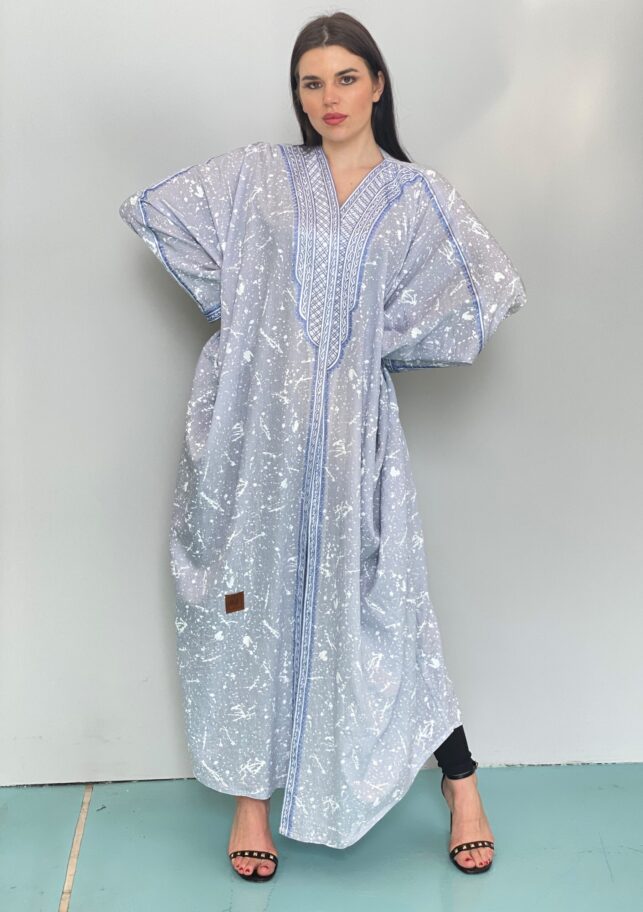 Modern printed Abaya, Cotton linen materials