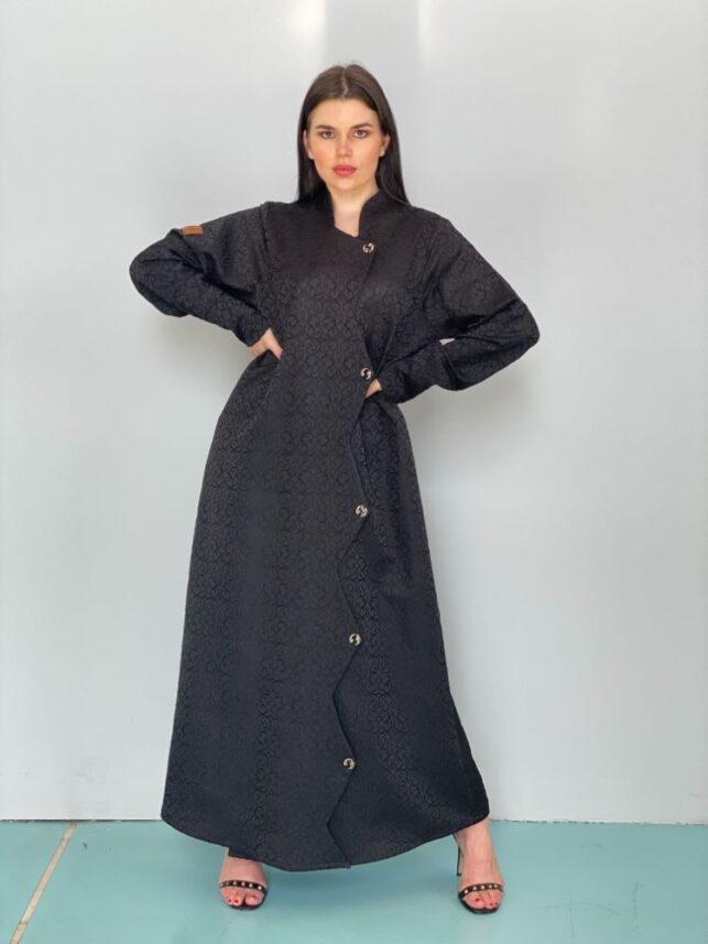 Collar Abaya, Zigzag style crepe materials