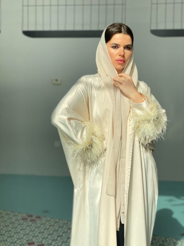 Fur modern abaya, Silk materials