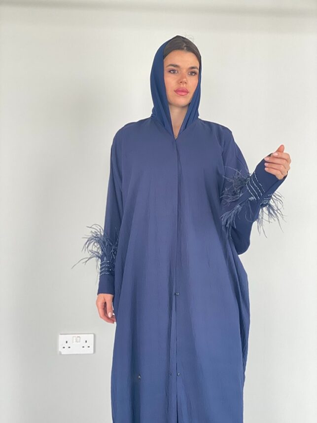 Feather Abaya crepe