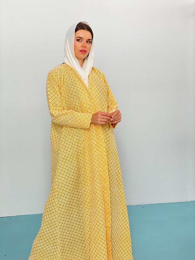 Colored Abaya, cotton with fully embroidery