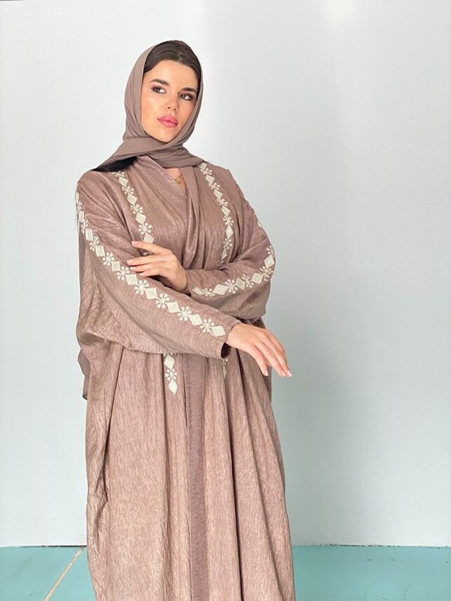Colored Silky abaya, silk crepe material