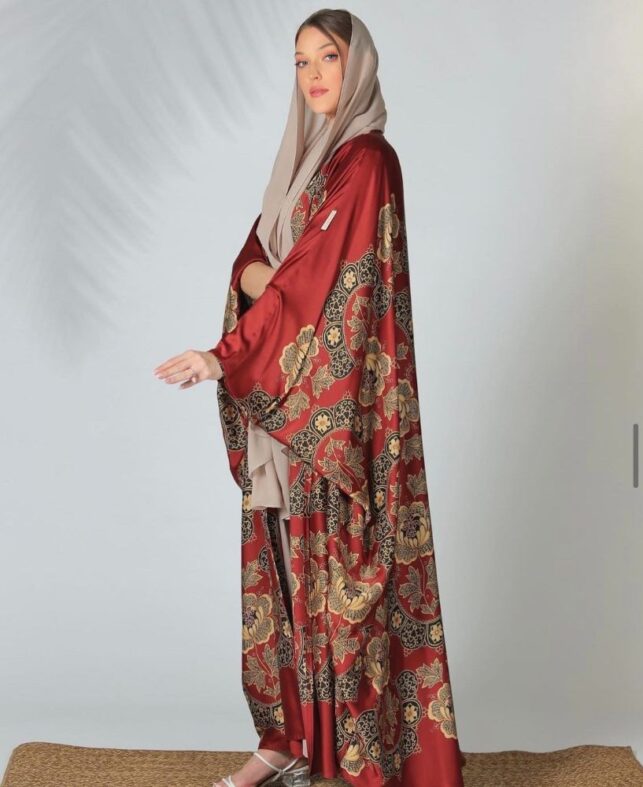 Modern Abaya, Cape style w/ 100% silk materials