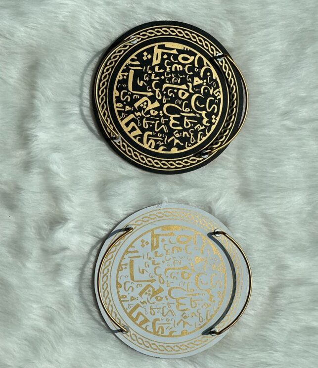 Wooden round printed tray