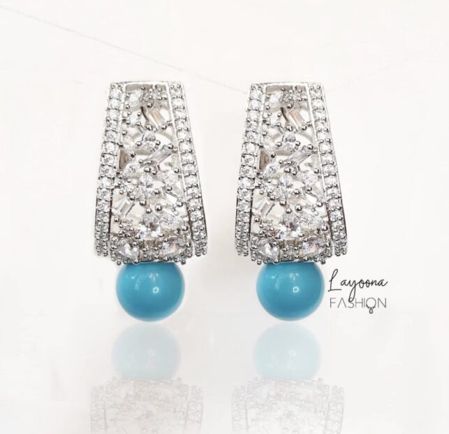 Latch earrings with torq stones