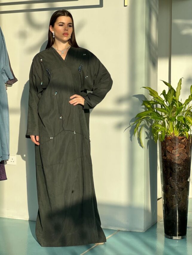 Smooth Abaya little beads shamwa materials