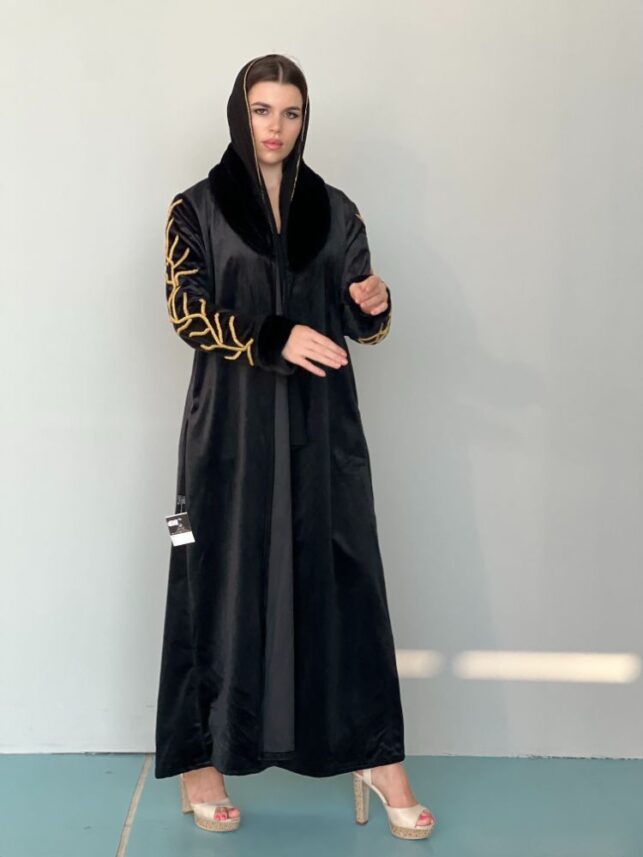 Winter Coat Velvet materials beaded w/ gold