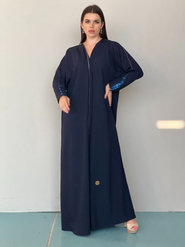 Colored design abaya with poplin and cotton materials
