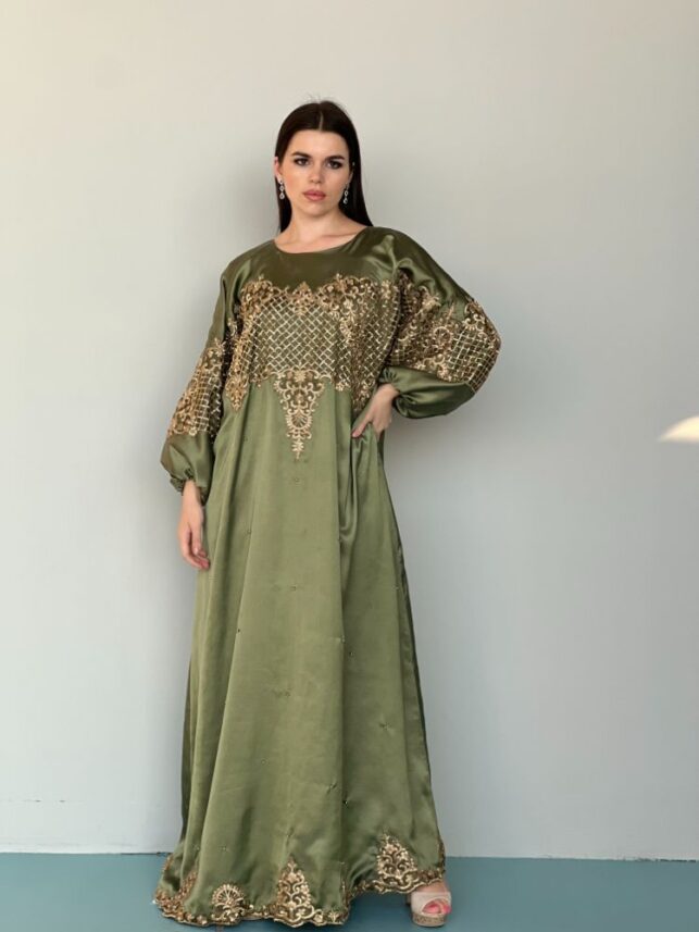 Jalabya, long jalabya with satin materials