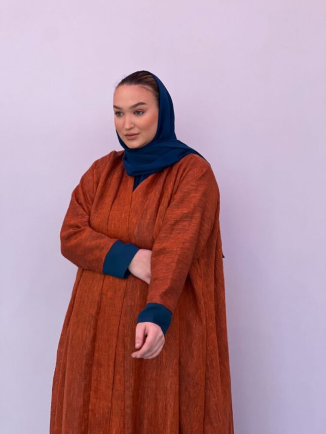 Colored abaya, linen materials