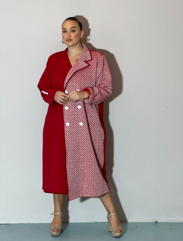 2pc. Dress with inner and coat wool materials