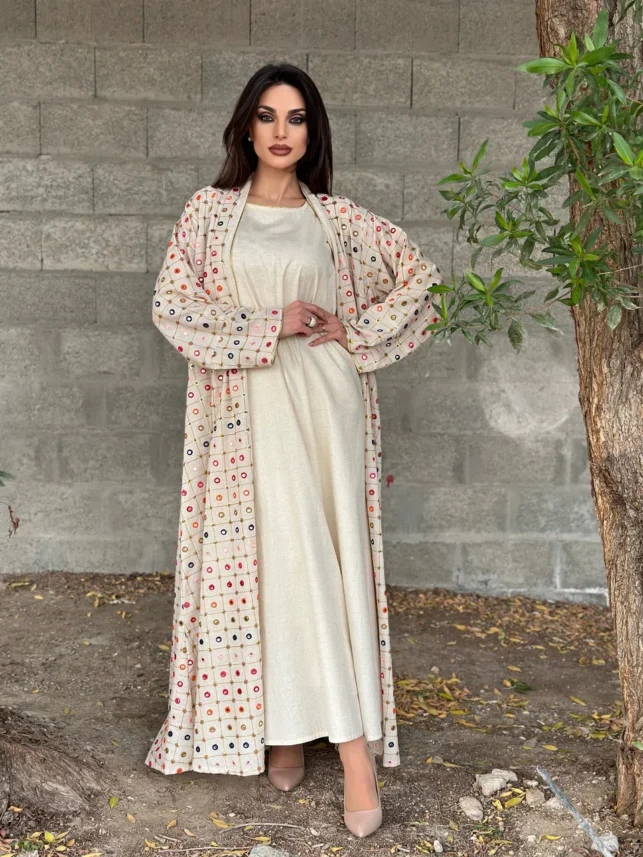 2pc Modern jalabiya cotton materials