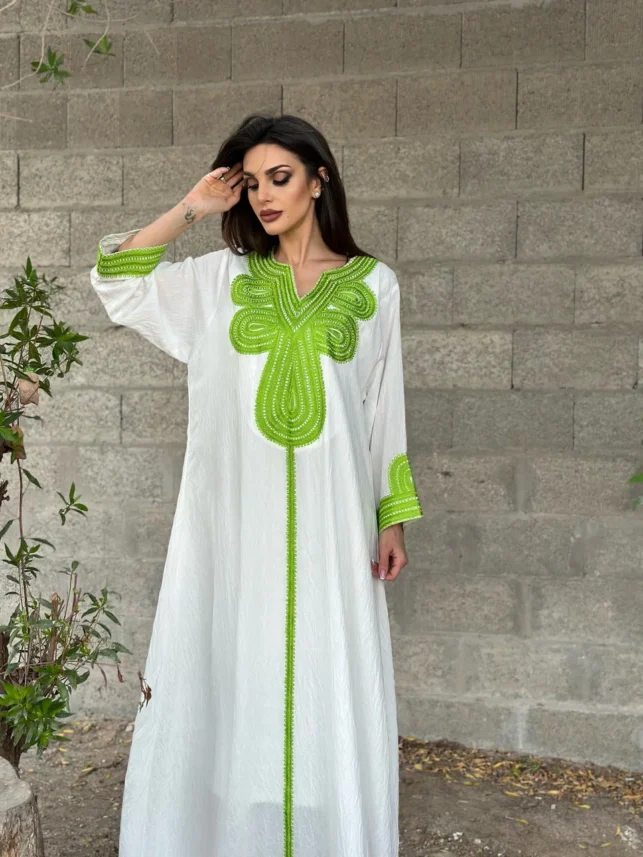 Long jalabiya, cotton materials