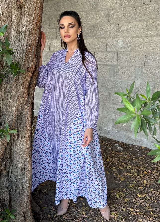 Modern zigzag design jalabiya, Cotton materials
