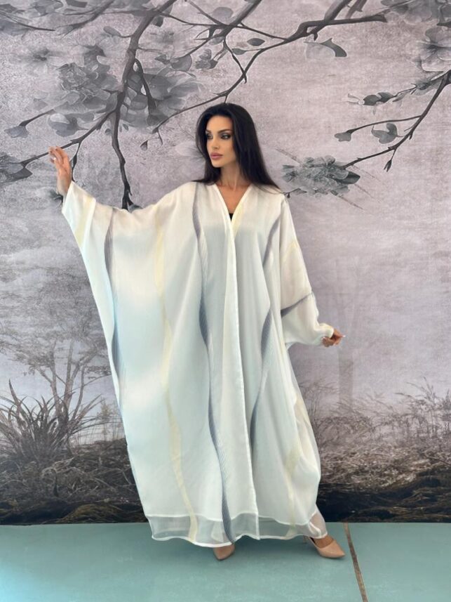 Stripe modern abaya, Crepe nylon materials