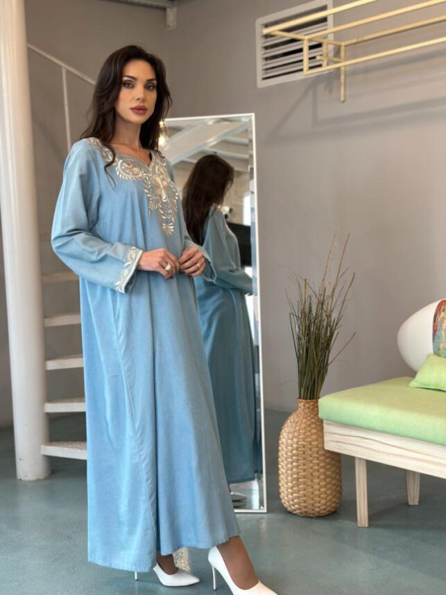 Embroidery Jalabiya, Cotton linen materials