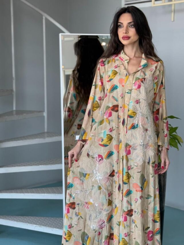 Floral A line Dress, Cotton materials
