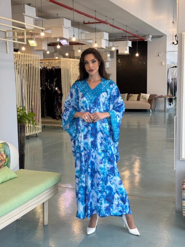Dainty Floral Jalabiya liberty embroidery, Cotton materials