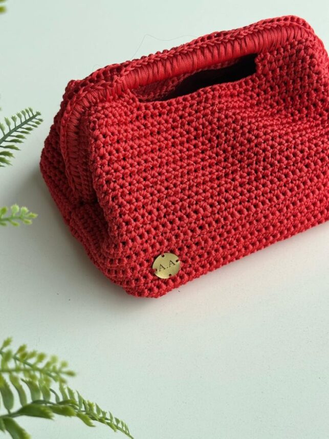 Set of handcrafted clutch bag w/ wallet, Nylon materials