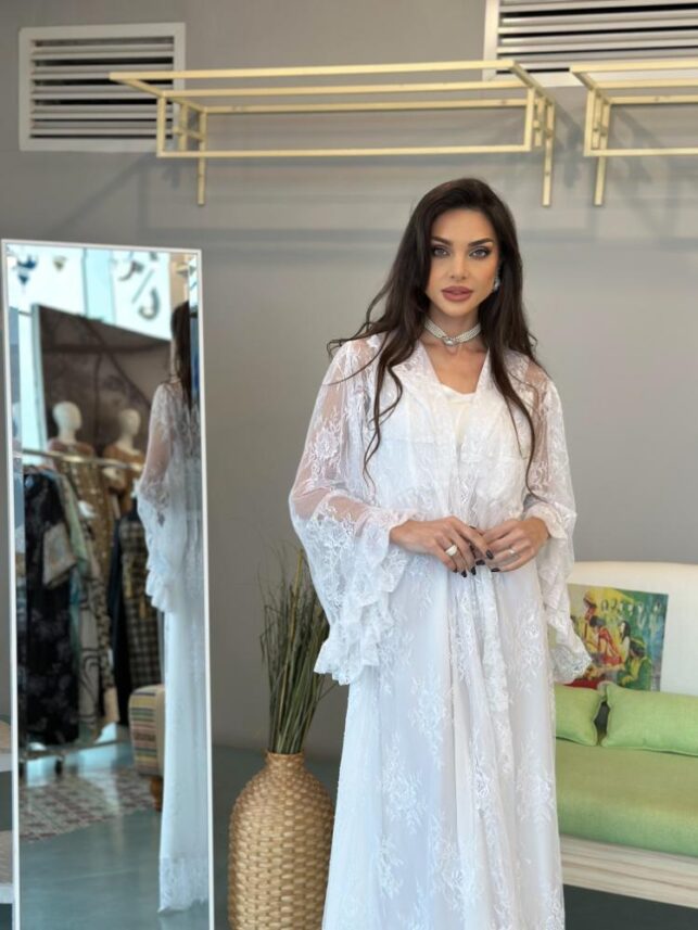 White Dantel Dress, Laces Materials