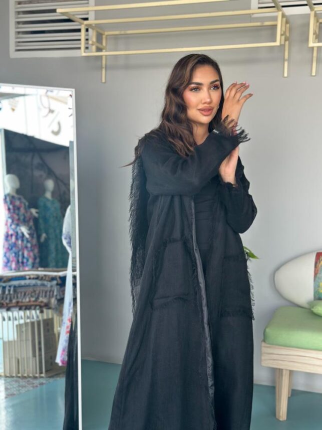 Abaya w/ Pocket, Linen Materials
