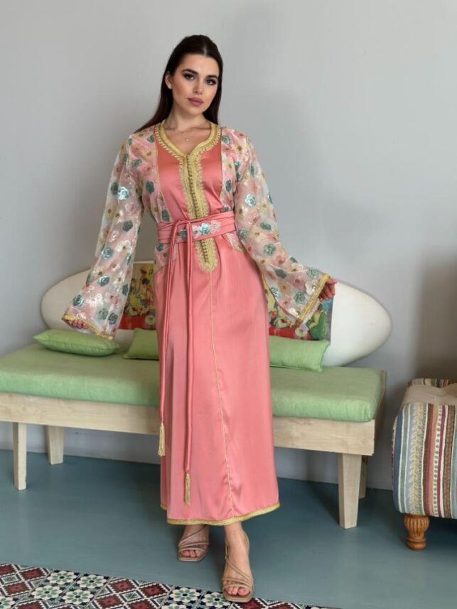 Caftan w/ Laces Top Cover, Satin Materials