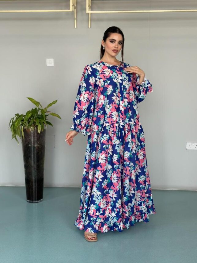 Floral long Dress, Twill Materials
