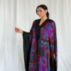 Mixed colored Abaya with full tiny beads, Chiffon & Crepe Materials