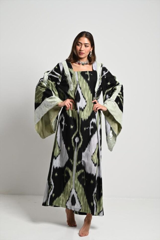 Colored Jalabiya with beads, Cotton Materials