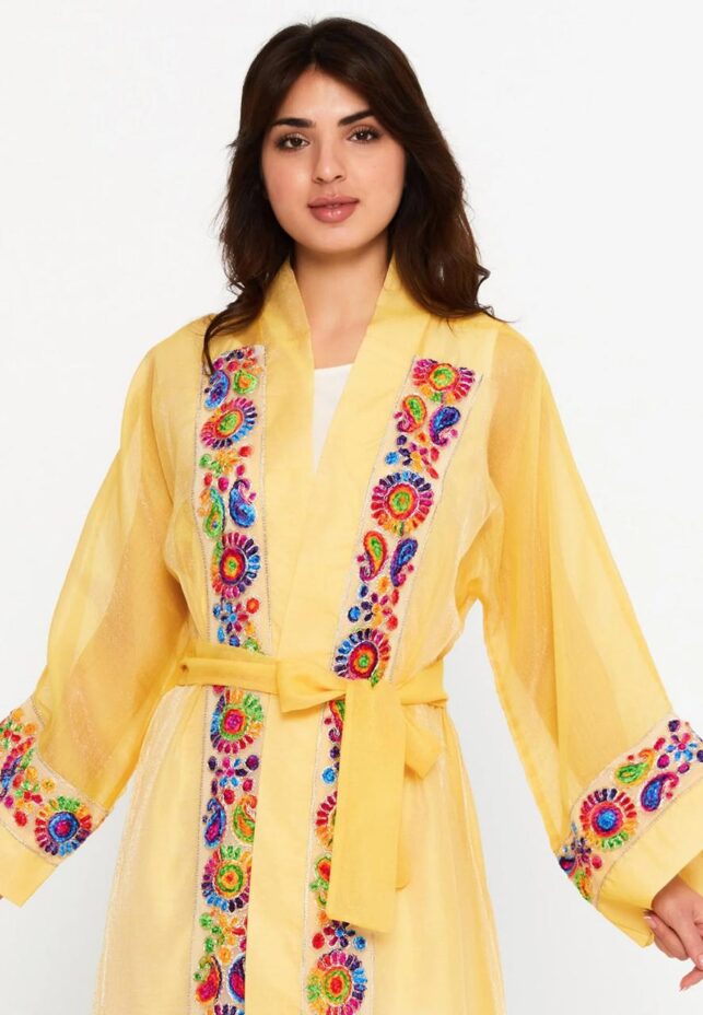 The embroidered floral medallion abaya